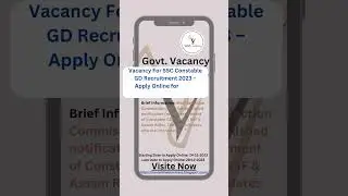 Vacancy For SSC Constable GD Recruitment 2023 &ndash; Apply Online for 75768 Vacancy #vacancy #job