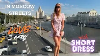 Walking in moscow streets with mini dress #russiangirls #girls #short #longlegs #mini