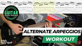 Fast Arpeggio Picking Workout - Double Picking for Speed & Control (60-120 BPM Play-Along)