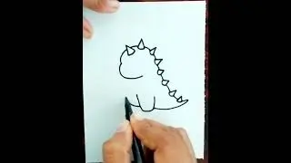 How to Draw A Cute Dinosaur For Kids | Easy Drawing For Kids Step By Step #shorts #drawing #easyart
