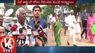 Kadiyam Srihari and Vinay Bhaskar Casts vote | Warangal By Polls | V6 News