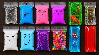 Making Relaxing Slime with Bags and Water Squishies