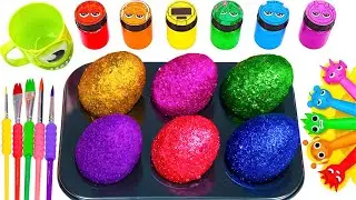 Satisfying Video l DIY How to Make Oddly Glitter Eggs Mixing Sprunki Candy Colorful Cutting ASMR