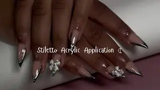 Stiletto Nails Acrylic Application ☾𖤓| Prom nails 2025 | stiletto nails | acrylic nails application