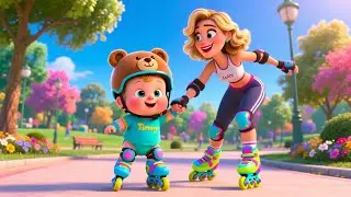 Roller Skates With Baby 🛼👶 | Fun Movement Song for Kids | Playful Nursery Rhyme