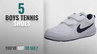 Top 10 Boys Tennis Shoes [2018]: Nike Boys Pico 4 (Psv) Trainer, White/Midnight Navy, 13 UK Child