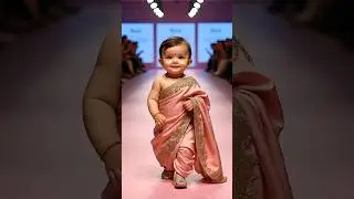 stylish pink saree fashion baby&hearts;🔥💥 #babyfashion #fashionshow #babyshow #shorts