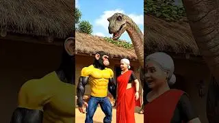 Monkey Gave His Mother A Beautiful Brachiosaurus #ai #shorts
