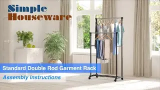 Simple Houseware Standard Double Rod Garment Rack Assembly
