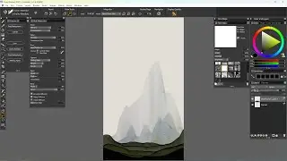 Landscape with watercolours (Real-time) - Corel Painter 2023 #digitalart #drawing