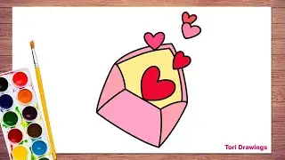 How to Draw Envelope with Hearts Easy ✉️💖 | Easy Envelope Drawing 
