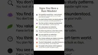 Signs You Have a Rare Mindset #psychology #power #mindblowing #signs