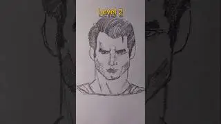 how to draw superman level 1 to level 4 #music #art #drawing