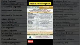 Hiring for Aramco SAOO Project
