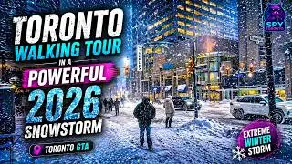Toronto GTA Walking Tour in a Powerful 2026 Snowstorm | 4K Experience