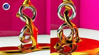 Cinema 4D Realflow Tutorial - Liquid Gold Effects