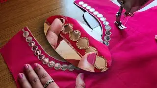 Plastic Mirror के इस्तेमाल से Round Neck Design | Round Neck Design With Plastic Mirror | Neck Ideas