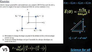 Exercice calcul de le champ électrostatique et la force électrostatique  SMP s2 ,SMA,SMI,MIP,MP .