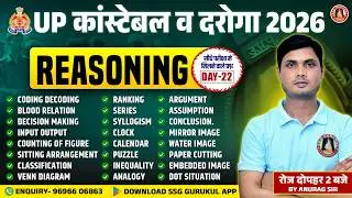 UP Police Reasoning Class 2026 | UP Police SI Reasoning Practice Set | Reasoning Syllabus 2026