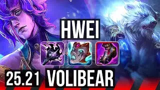 HWEI vs VOLIBEAR (TOP) | 61k DMG, 7 solo kills, Comeback, 500+ games | EUW Diamond | 25.21