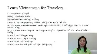 Learn Vietnamese for Travelers | Exchange Money