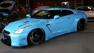 LBWK Liberty Walk Boss demonstrating AirRex Suspension System with his GT-R x Armytrix exhaust