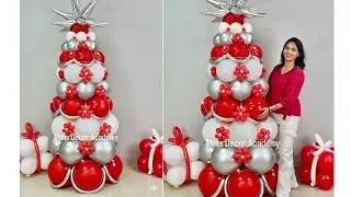 Самое простое украшение рождественской елки воздушными шарами дома