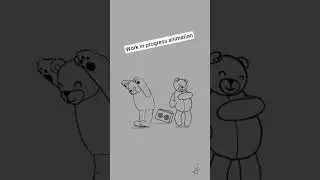New WIP animation, still needs background and colors! 🕺 #2danimation #music #dance #teddybear #art