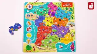 Puzzle magn&eacute;tique de la France - Jeu &eacute;ducatif - Janod - lapouleapois.fr