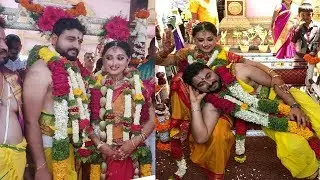 Serial Actress aishwarya Wedding Stills I Serial Actress Navya Swamy Brother Wedding