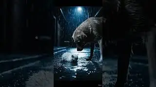 Kindness speaks louder than words 🐾🌧️#CinematicShort #CatAndDog #AIshorts #EmotionalStory #8secfilm
