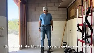 DOUBLE 20kg KB RACK SQUATS ENDURANCE WORKOUT by 70-year-old Pierini Fitness #FITAT70 and blessed!