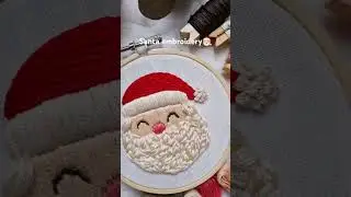 Christmas Santa hand embroidery #embroidery #handembroidery #handmade #stitch #art #christmas