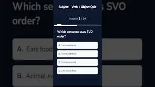 Subject + Verb + Object Quiz | MCQ Test #shorts #mcqsseries #grammarpractice