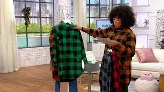 Joan Rivers Buffalo Check Shirt Jacket With Fleece Lining on QVC