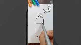 How To Draw Water Bottle Step by Step #shorts #shortsfeed