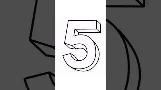 How To Draw Number, Five 5 In 3D