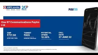 Stock Recommendation &ndash; One 97 Communications Paytm Ltd