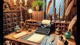 🕯️ Cozy Fantasy Study Room Ambience LIVE | Candlelight &bull; Old Desk &bull; Relaxing Rain Sounds
