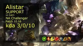 Alistar Support & Jhin vs Ivern & Draven - NA Challenger 3/0/10 Patch 10.16 Gameplay