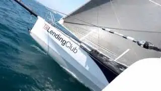 Tritium Lending Club trimaran sailing at more than 27 knots in California
