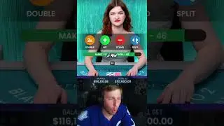 HE ACCIDENTALLY SPLIT 10`S INSTEAD OF ACES  #highlights #blackjack #viral