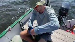 Fishing Seal Cove Pond on Mount Desert Island Maine. 