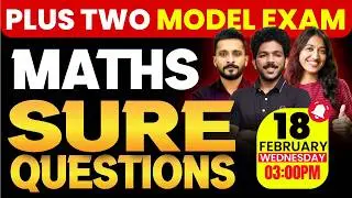 Plus Two Maths Model Exam | Sure Questions | Exam Winner