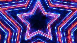 Fire and Neon Star Tunnel - Backgrounds Visual Loops -  No Copyright - 6 Hour.
