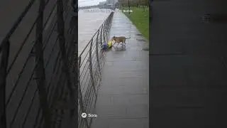 Hero on Four Paws &mdash; Real CCTV Rescue Footage | Stray Dog Saves Child from River Edge