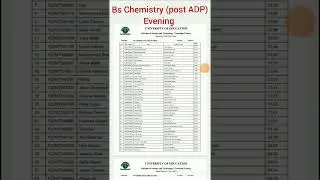 university of Education Lahore First merit list of bs Chemistry (post ADP) 2022