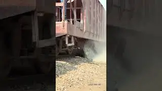 Ballast Dropping on Railway Track. #railway #railwork #shorts