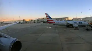 American Airlines A321 takeoff from Fort Myers Southwest Florida International Airport in the Sunset