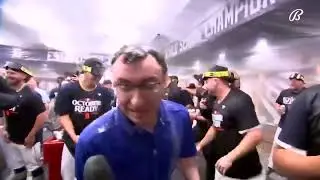 Tigers Players Pour Beer on Jason Benetti During Riley Greene Interview #Tigers #MLB